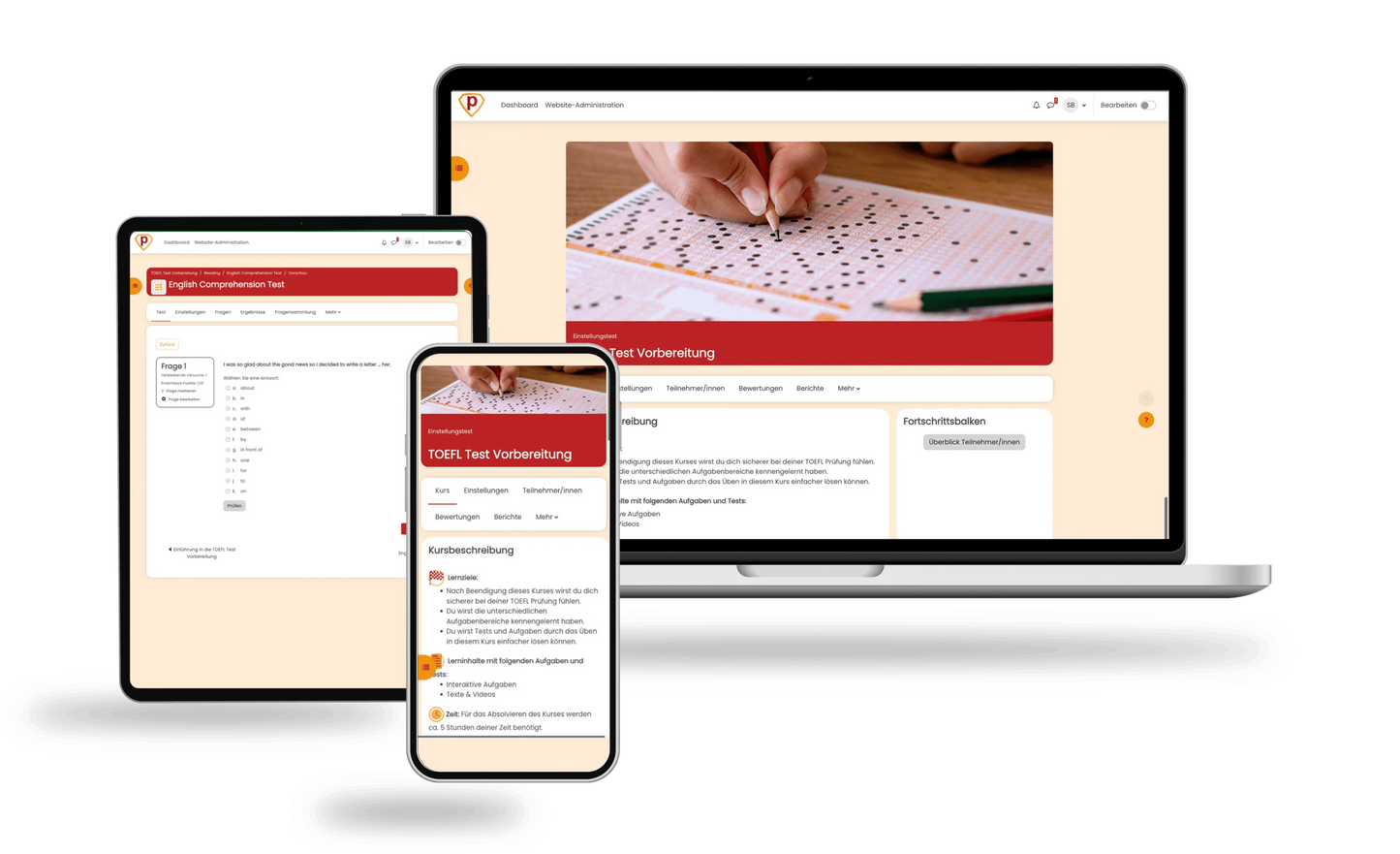 Vorbereitung für den TOEFL Test 2026 Online Testtrainer